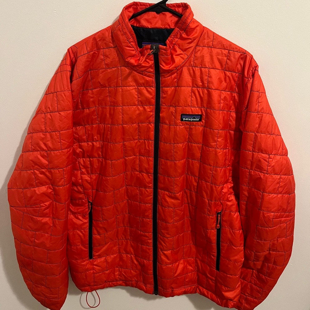 Patagonia Orange Quilted Mens Jacket - Large